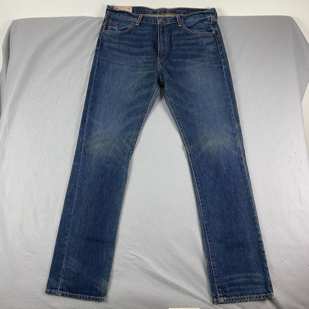 Polo Ralph Lauren Mens Hampton Straight Jeans 36x36 Tall Blue Denim